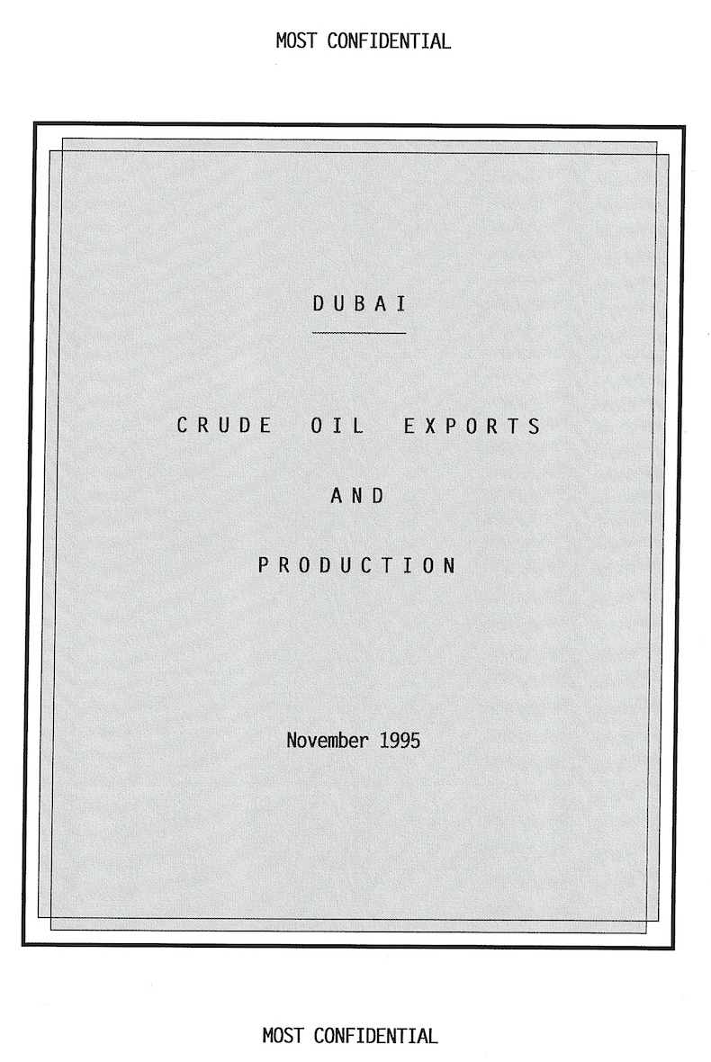 Dubai exports and production analysis 1996-10 cover