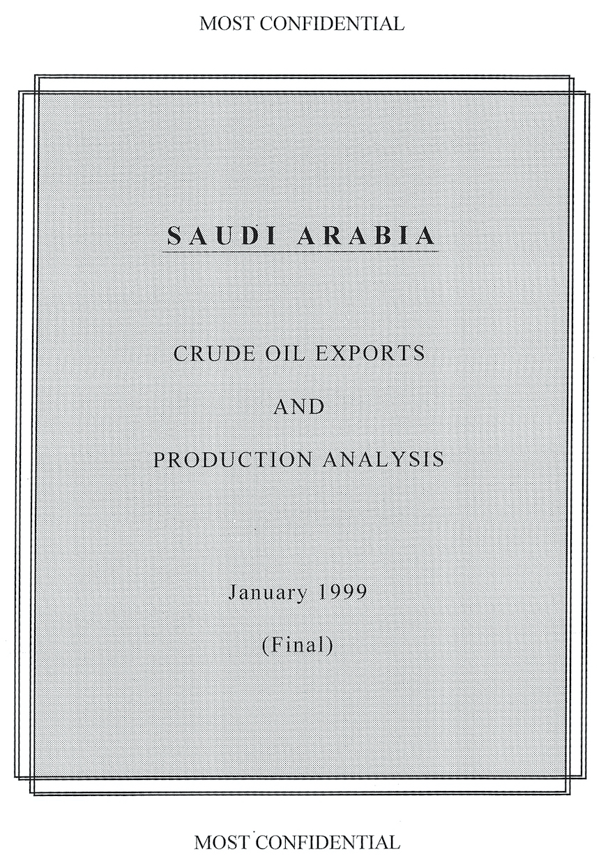 Saudi Arabia crude oil exports and production analysis 1999-01 cover